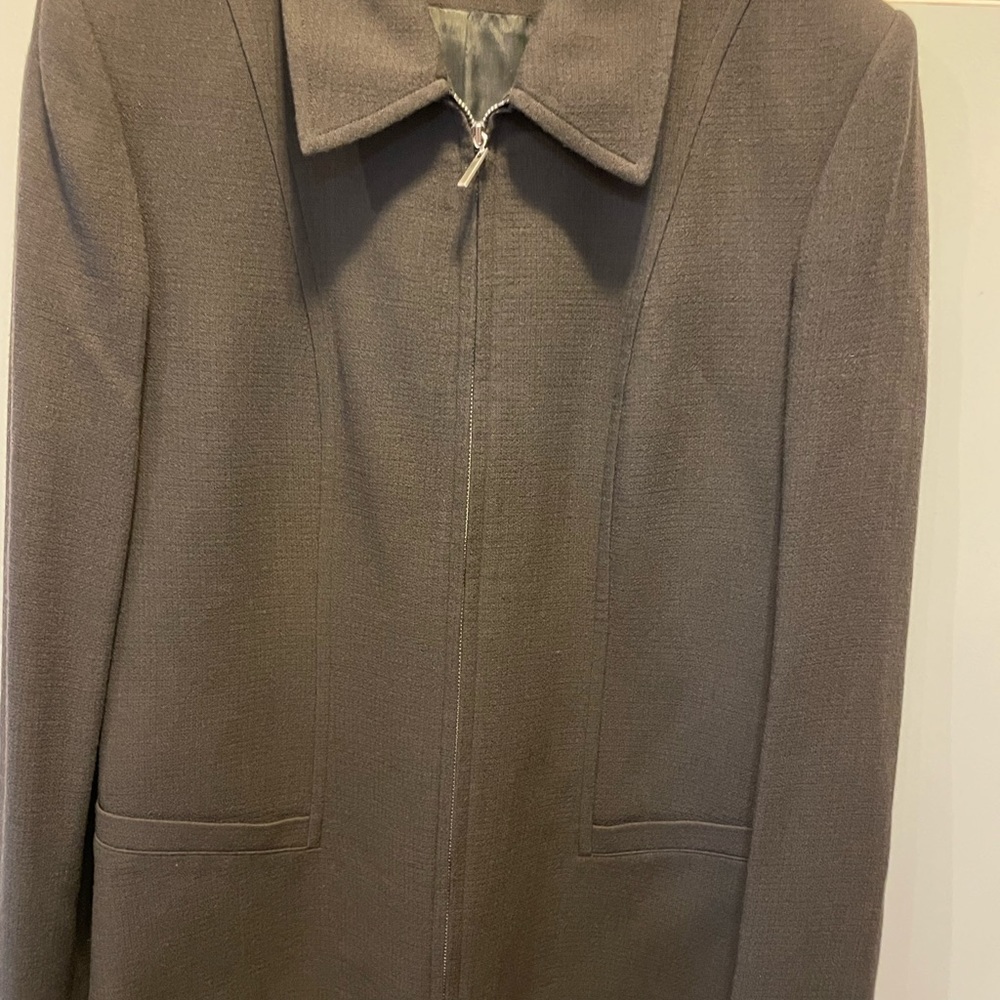 Company Ellen Tracy Jacket Sz 4 NWOT Brown Full Zip Rayon/Wool